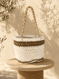 Cream Caramel Chain Muse — Cream Crochet Bag with Textile Chain - BAGfy
