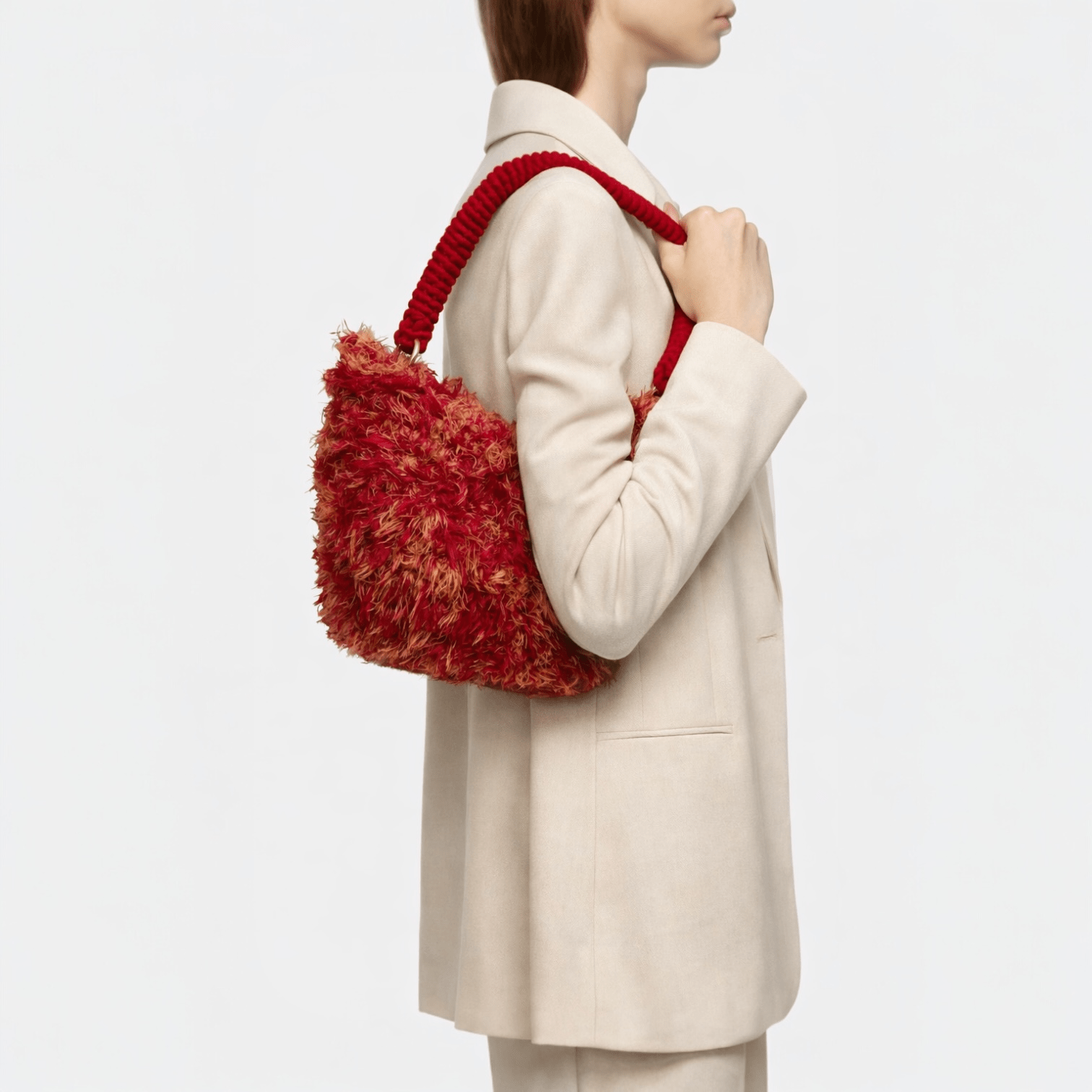 Inferna Muse – Textured eco - Fur & Crochet Bag Made in Italy - Bagfy