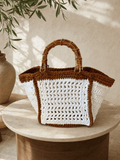 Terracotta Bamboo Muse handmade crochet tote
Luxury crochet tote with bamboo handles
Handmade Italian crochet bag by BAGfy