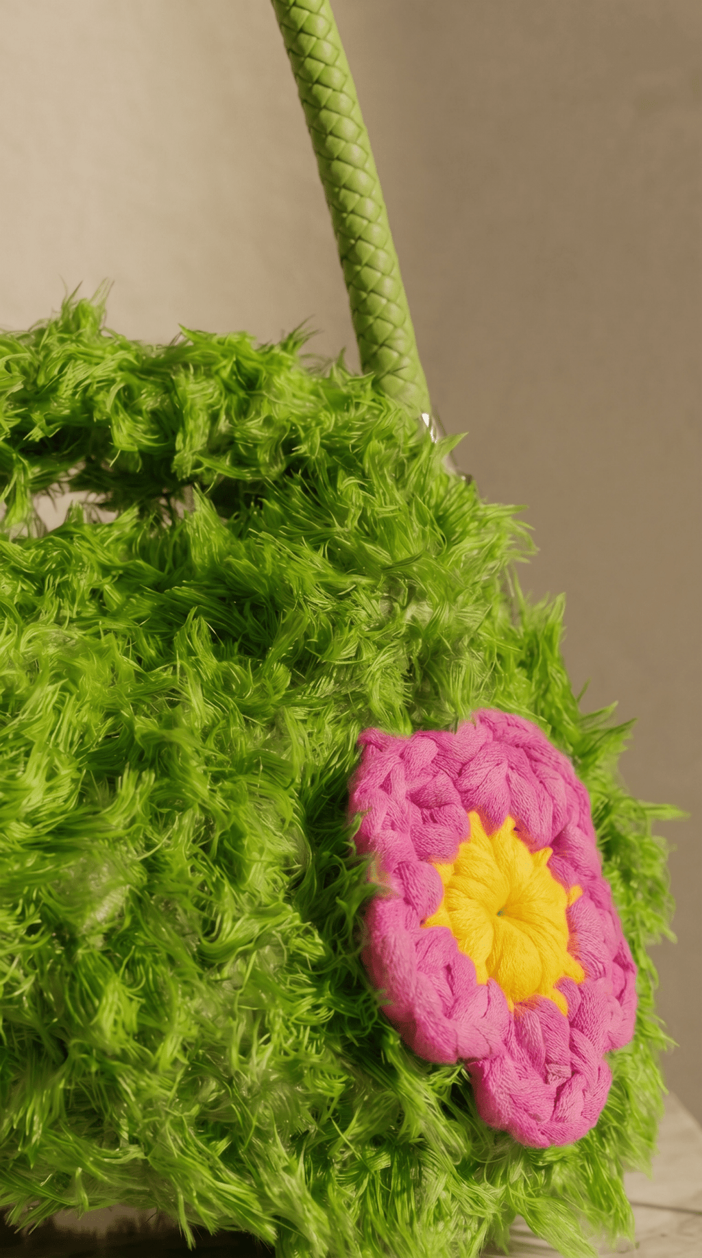 Verdant Muse – Luxury Eco - Fur Crochet Clutch Bag | Handmade in Italy - BAGfy