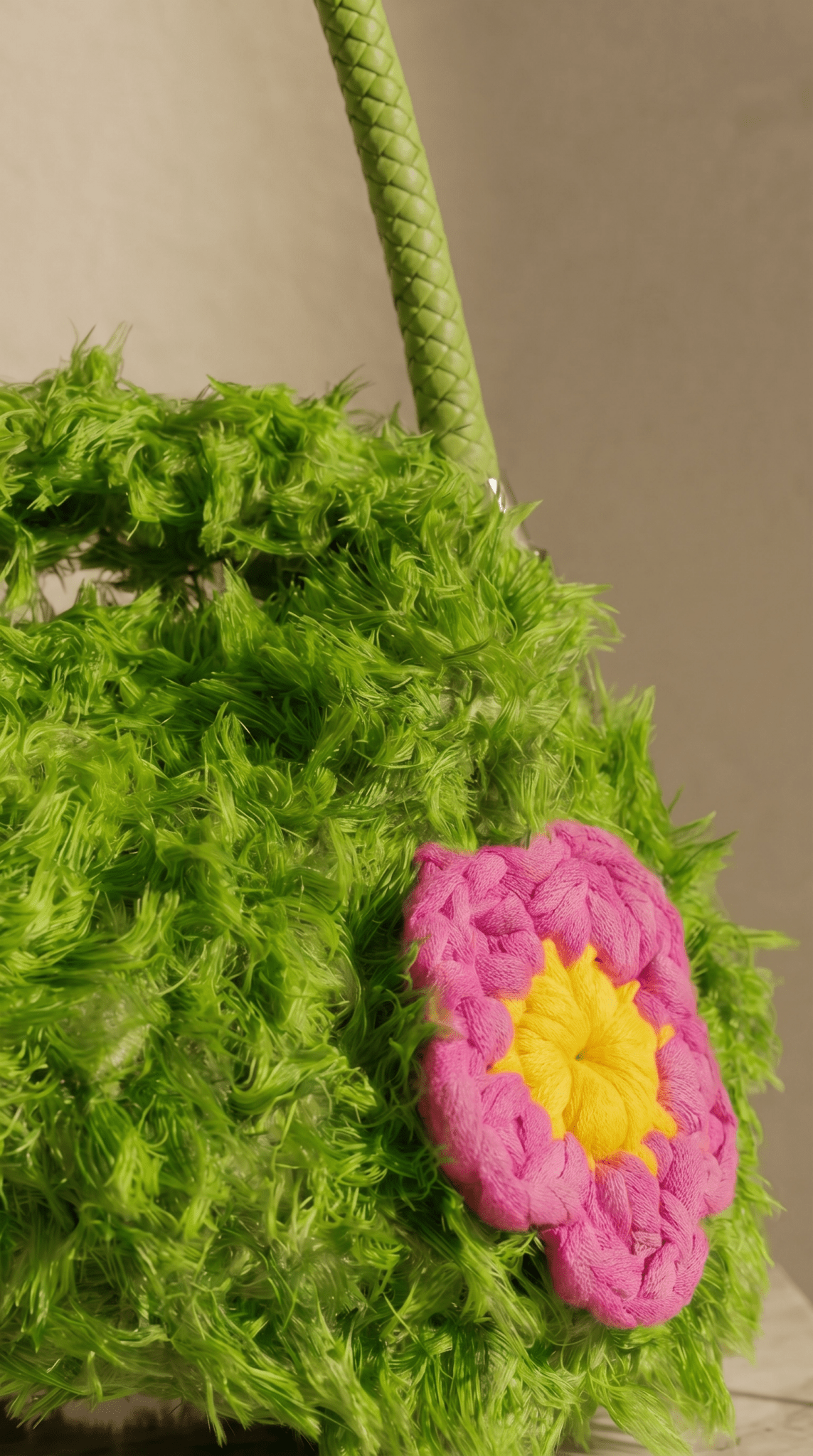 Verdant Muse – Luxury Eco - Fur Crochet Clutch Bag | Handmade in Italy - BAGfy